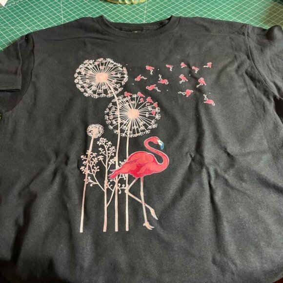 Tropical Bird Graphic Tee, Flamingo Aesthetic Shirt, Cute Pink Vibe Top - Picture 2 of 2